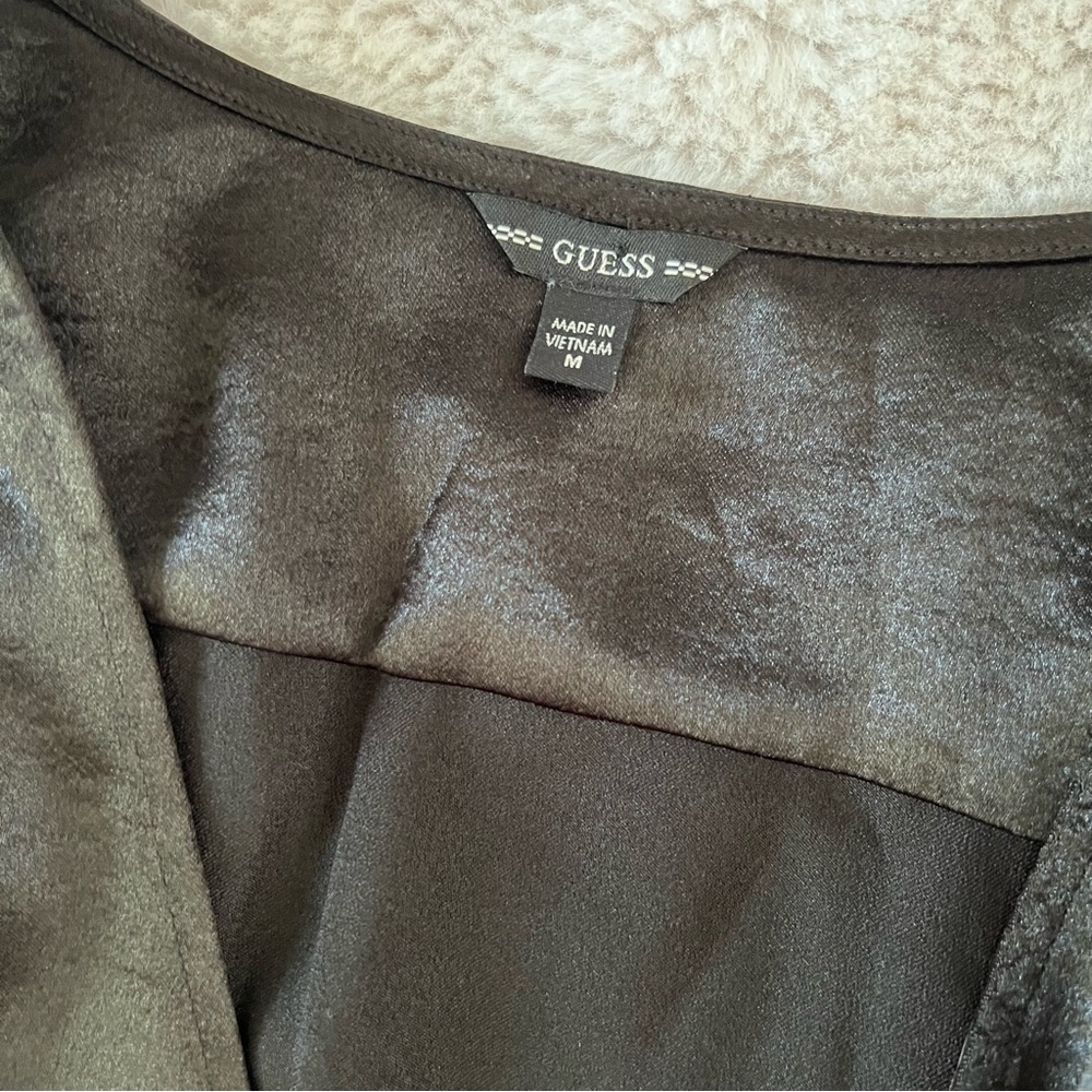 Guess Juley Satin Tie Front Blouse - Picture 6 of 12
